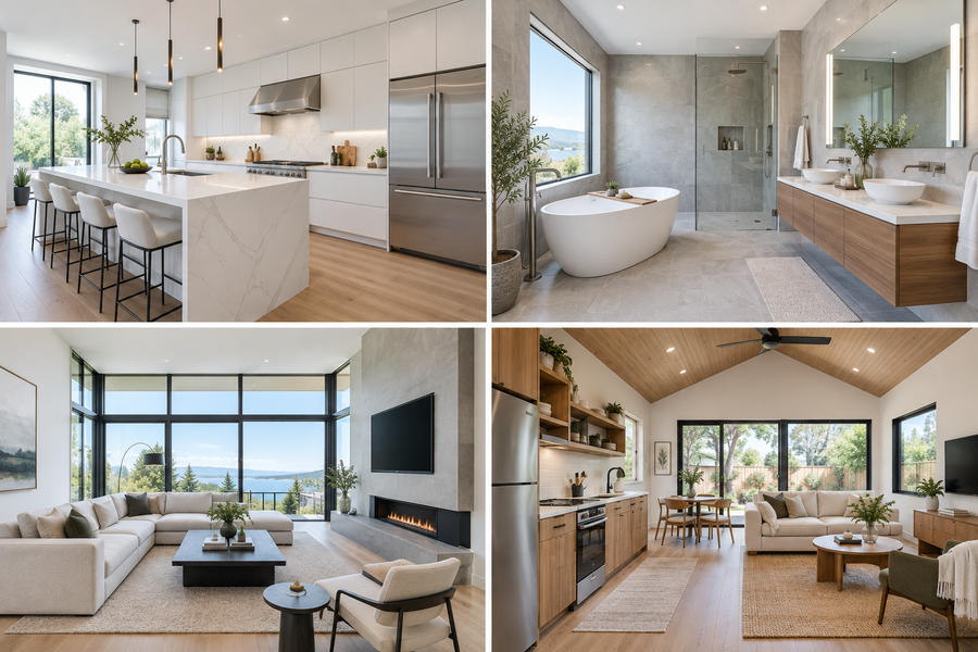 Finished modern kitchen
